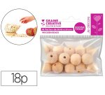 Perles en bois graine creative diametre 20mm sachet 18 pieces
