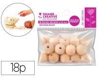Perles en bois graine creative diametre 20mm sachet 18 pieces