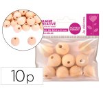 Perles en bois graine creative diametre 25mm sachet 10 pieces