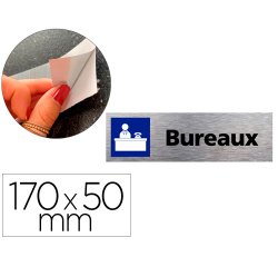 Plaque de porte bureaux signaletique biz avec         pictogramme en aluminium      brosse 3mm double face