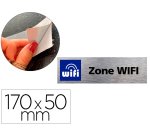 Plaque de porte zone wifi signaletique biz avec         pictogramme en aluminium      brosse 3mm double face