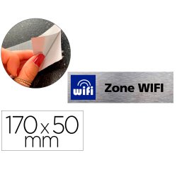 Plaque de porte zone wifi signaletique biz avec         pictogramme en aluminium      brosse 3mm double face