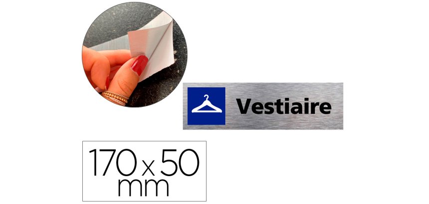 Plaque de porte vestiaire signaletique biz avec         pictogramme en aluminium      brosse 3mm double face