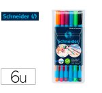 Stylo-bille schneider slider edge xb couleurs assorties pack 6 unites