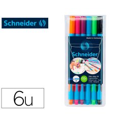 Stylo-bille schneider slider edge xb couleurs assorties pack 6 unites