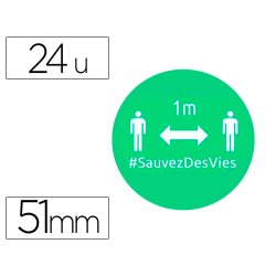 Badges adhesifs avery distance 51mm vert lot de 24