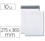 Pochette gpv polyethylene adhesive 275x365 blanc/noir   paquet de 10