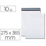 Pochette gpv polyethylene adhesive 275x365 blanc/noir   paquet de 10