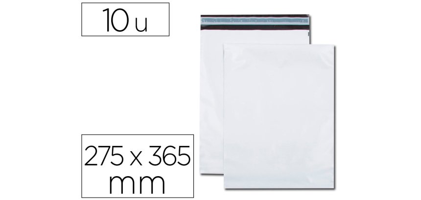 Pochette gpv polyethylene adhesive 275x365 blanc/noir   paquet de 10
