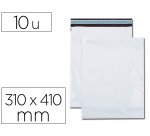 Pochette gpv polyethylene adhesive 310x410 blanc/noir   paquet de 10