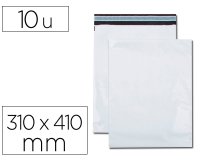 Pochette gpv polyethylene adhesive 310x410 blanc/noir   paquet de 10