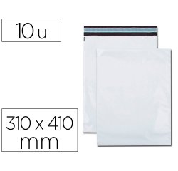 Pochette gpv polyethylene adhesive 310x410 blanc/noir   paquet de 10
