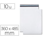 Pochette gpv polyethylene adhesive 360x485 blanc/noir   paquet de 10