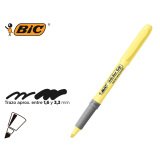 Surligneur bic highlighter grip caoutchouc pointe        moyenne biseautee coloris     jaune pastel