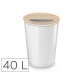 Maxi corbeille cep pp avec couvercle amovible contenance 40l ouverture demi-lune       coloris hetre corps blanc