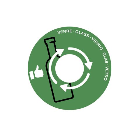 Couvercle cep tri selectif verre adaptable sur maxi      corbeille ouverture centrale  coloris vert