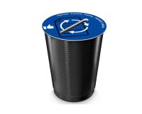 Couvercle cep tri selectif papier adaptable sur maxi     corbeille ouverture centrale  coloris bleu