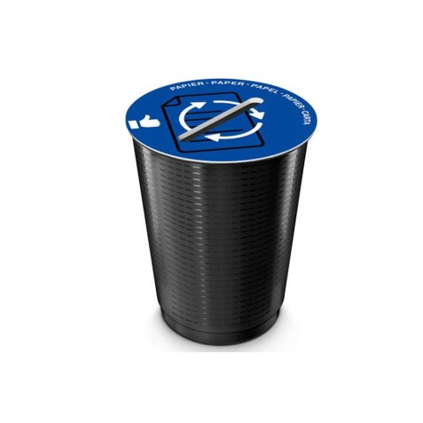 Couvercle cep tri selectif papier adaptable sur maxi     corbeille ouverture centrale  coloris bleu