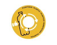 Couvercle cep tri selectif plastique adaptable sur maxi  corbeille ouverture centrale  coloris jaune