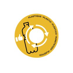 Couvercle cep tri selectif plastique adaptable sur maxi  corbeille ouverture centrale  coloris jaune