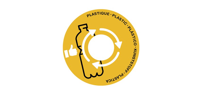 Couvercle cep tri selectif plastique adaptable sur maxi  corbeille ouverture centrale  coloris jaune