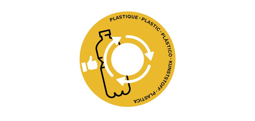 Couvercle cep tri selectif plastique adaptable sur maxi  corbeille ouverture centrale  coloris jaune