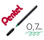 Roller pentel energel ecologique et rechargeable    capuchon ideal gaucher pointe 0,7mm coloris noir encre verte