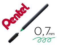 Roller pentel energel ecologique et rechargeable    capuchon ideal gaucher pointe 0,7mm coloris noir encre verte