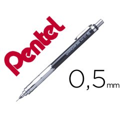 Porte-mines pentel graphgear 300 canon fixe 4mm mine 0,5mm grip metal gomme avec capuchoncorps metal coloris noir