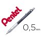 Porte-mines pentel graphgear 300 canon fixe 4mm mine 0,5mm grip metal gomme avec capuchoncorps metal coloris noir