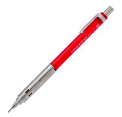 Porte-mines pentel graphgear 300 canon fixe 4mm mine 0,9mm grip metal gomme avec capuchoncorps metal coloris rouge