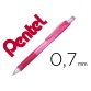 Porte-mines pentel energize canon fixe mine 0,7mm grip    caoutchouc gomme avec capuchoncorps coloris rose translucide