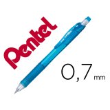 Porte-mines pentel energize canon fixe mine 0,7mm grip    caoutchouc gomme avec capuchoncorps coloris bleu translucide