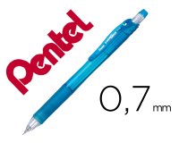 Porte-mines pentel energize canon fixe mine 0,7mm grip    caoutchouc gomme avec capuchoncorps coloris bleu translucide