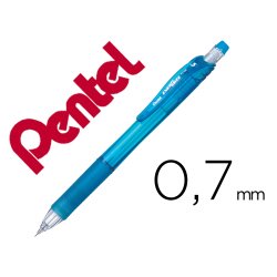 Porte-mines pentel energize canon fixe mine 0,7mm grip    caoutchouc gomme avec capuchoncorps coloris bleu translucide
