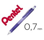 Porte-mines pentel energize canon fixe mine 0,7mm grip caoutchouc gomme avec capuchon corps coloris violet translucide