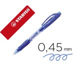 Stylo-bille stabilo marathon retractable autonomie xxl 5,5kmrechargeable pointe moyenne grip antiderapant coloris bleu
