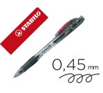 Stylo-bille stabilo marathon retractable autonomie xxl 5,5kmrechargeable pointe moyenne grip antiderapant coloris noir