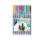 Feutre staedtler triplus fineliner 334 r pointe extra  fine 0,3mm ergonomique coloris assortis etui 10 unites