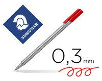 Feutre staedtler triplus fineliner 334 r pointe extra  fine 0,3mm ergonomique        coloris rouge