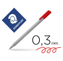 Feutre staedtler triplus fineliner 334 r pointe extra  fine 0,3mm ergonomique        coloris rouge