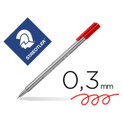 Feutre staedtler triplus fineliner 334 r pointe extra  fine 0,3mm ergonomique        coloris rouge