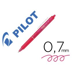 Roller pilot frixion ball clicker retractable ecriture moyenne pointe 0,7mm encre gel rechargeable coloris rose corail