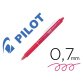 Roller pilot frixion ball clicker retractable ecriture moyenne pointe 0,7mm encre gel rechargeable coloris rose corail