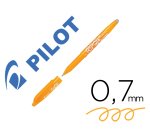 Roller pilot frixion ball clicker retractable ecriture moyenne pointe 0,7mm encre gel rechargeable col. orange abricot