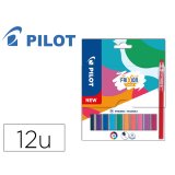 Stylo pilot frixion ball stick pointe 0,7mm encre gel  effacable coloris assortis    pochette 12 unites