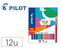 Stylo pilot frixion ball stick pointe 0,7mm encre gel  effacable coloris assortis    pochette 12 unites