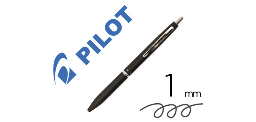 Stylo-bille pilot acro 1000 retractable pointe moyenne    1mm encre noire rechargeable  coloris noir avec coffret