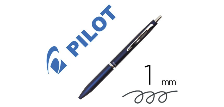 Stylo-bille pilot acro 1000 retractable pointe moyenne 1mm encre noire rechargeable coloris bleu marine avec coffret