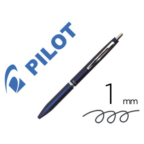 Stylo-bille pilot acro 1000 retractable pointe moyenne 1mm encre noire rechargeable coloris bleu marine avec coffret